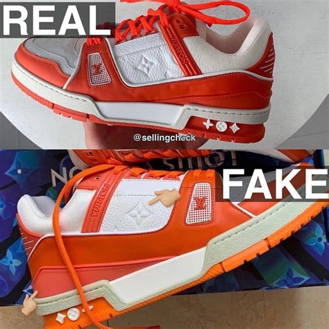 lv shoes fake vs real|Lv trainer copy.